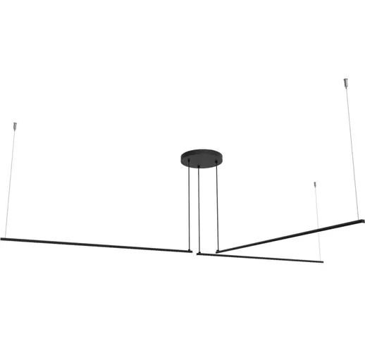 Lumicom - jaqueline lineare Sospensione, 2x E27, max 42W, metallo, marrone corten/foglia a...