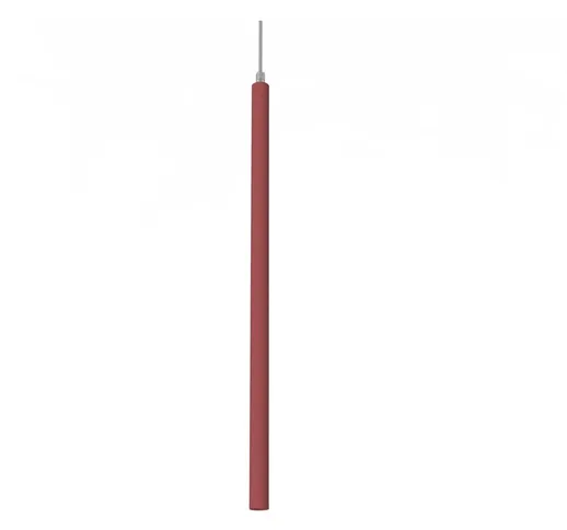 Lumicom - stelo 1X Sospensione, led integrato, 4.2W, 4000K, metallo, rosso cowhide, H.60cm