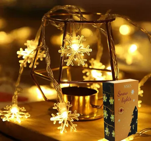 Bearsu - Luci dell'albero di Natale, luci a LED per interni ed esterni, luci a LED a batte...