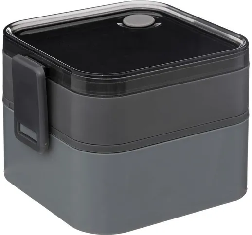 5five - Lunch box 2 scomparti grigio 1,5l 360 in polipropilene - 5 five simply smart - Gri...