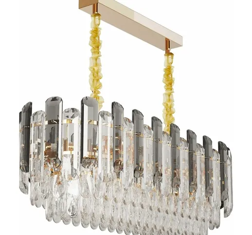 Unho - luvodi Lusso Lampadario Cristallo Sospensione 80cm Lampadario Cristallo Soffitto Le...