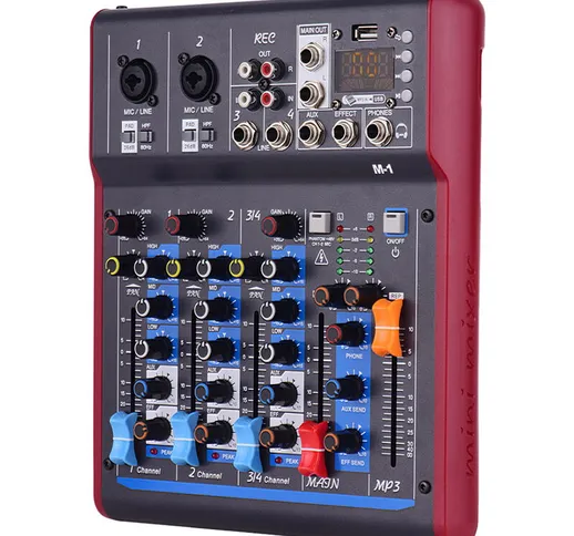M-1 Mixer digitale professionale a 4 canali Mixing Console Alimentazione Phantom 48V integ...