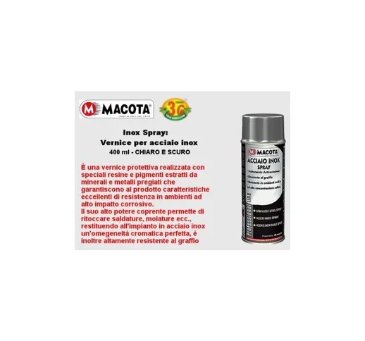 acciaio inox naturale spray vernice 400ml NON COLA - Macota