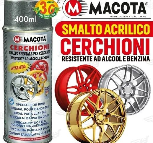 Smalto Speciale Cerchioni Vernice Spray 400ML Tuning Bianco Metallizzato - Macota