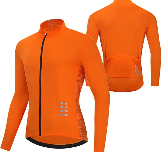 Maglia da ciclismo a manica lunga da uomo Maglia da bicicletta traspirante MTB Bike Riding...