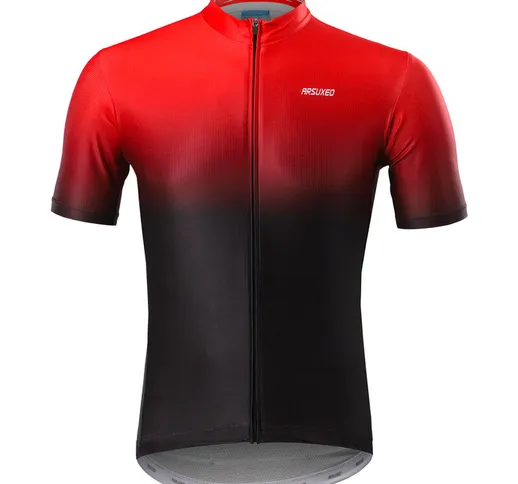 Maglia da ciclismo da uomo a maniche corte Maglia da bici da bicicletta estiva traspirante...