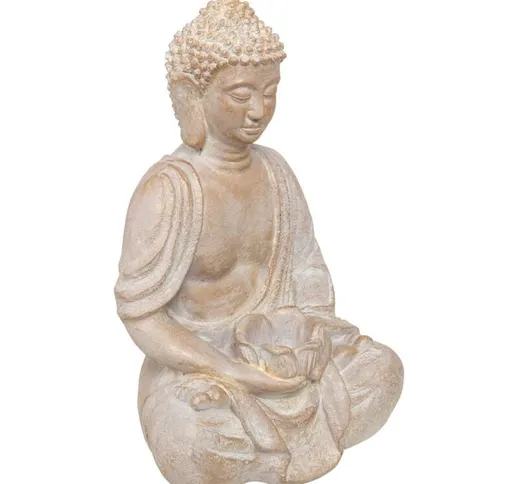 Magnesia di buddha sbiancata - altezza 39 Atmosphera créateur d'intérieur - Beige