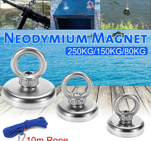 Manta - Magnete al neodimio rotondo con forza di trazione combinata 250 kg 150 kg 80 kg, c...