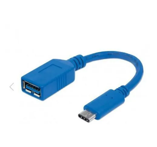 CAVO SUPERSPEED USB-A 3.0 FEMMINA USB-C MASCHIO 15CM BLU 353540 - 