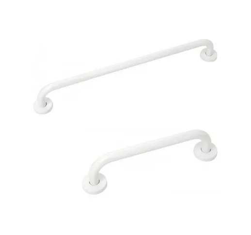 Feridras - Maniglione per disabili anziani in acciaio Bianco sostegno Bagno 40 70 cm