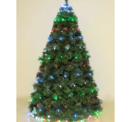 Crylight - Mantello 240 luci a led multicolore rgb per albero di Natale 2,4 mt con 8 gioch...