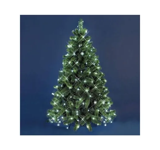 Mantello Rete 240 Led Per Albero Di Natale Luci Luce Bianco Freddo 1,50 Metri
