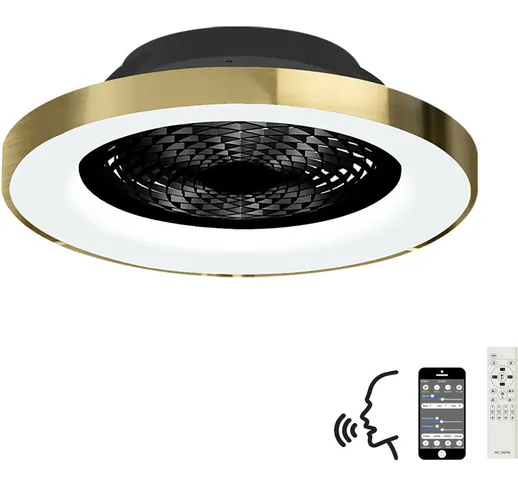 Mantra Tibet Plafoniera led dimmerabile e ventola cc da 35 w, telecomando, app e controllo...