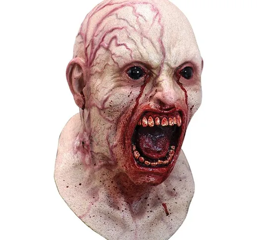 Maschera dellorrore, maschera da zombie di Halloween, maschera per la testa in lattice pie...
