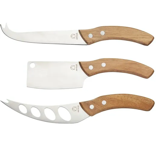 Artesa - MasterClass Artesà Set of 3 Cheese Knives of Stainless Steel with Handle of Acaci...