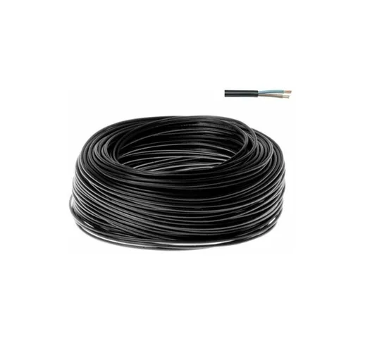 Matassa rotolo di cavo cavetto elettrico nero 10 metri con fili da 2X1 mm