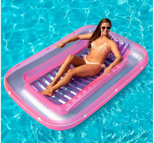 Mimiy - Materassino da spiaggia - Materasso gonfiabile per piscina con sedia da piscina -...