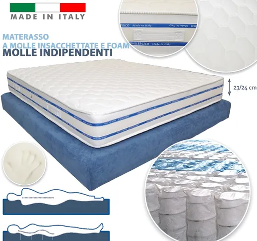 Materasso Zone Differenziate A Molle Indipendenti Insacchettate E Foam Alto 24Cm | 90 X 19...