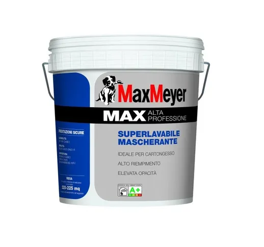 MAX A+ IDROPITTURA BIANCA PITTURA LAVABILE MASCHERANTE COPRENTE 14 lt - Max Meyer