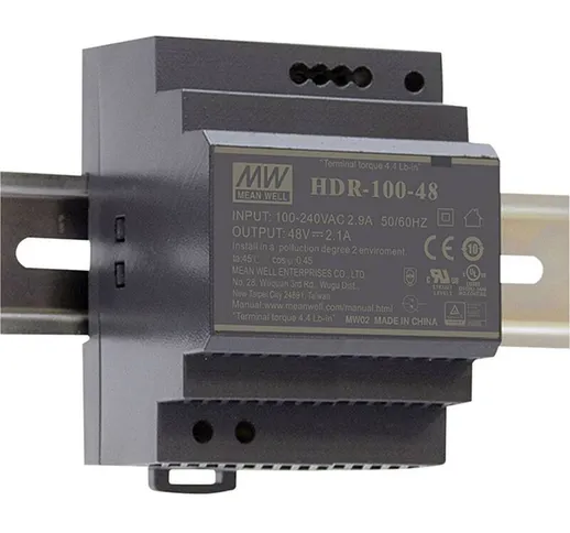 HDR-100-12N Alimentatore per guida DIN 12 V/DC 7.5 A 90 W 1 x - 