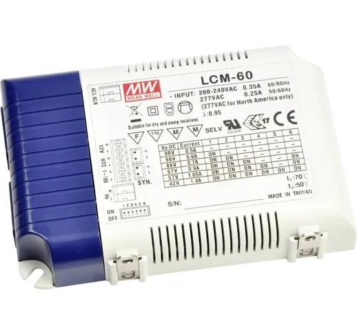 LCM-60 Driver per LED Corrente costante 60 W 0.5 - 4.4 A 2 - 90 V/DC Circuito PFC, Protezi...