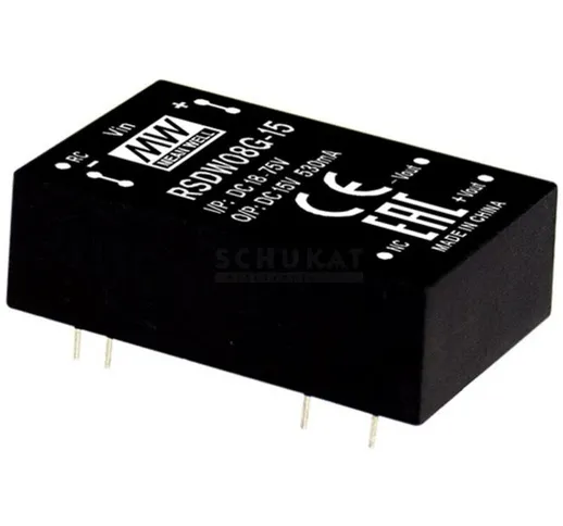  RDDW08F-15 Modulo convertitore DC / DC 265 mA 8 W Num. uscite: 2 x