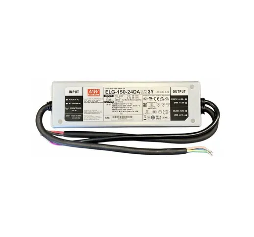 MeanWell ELG-150-24DA-3Y Alimentatore Dimmerabile dali IP67 150W 24V 6,25A Input 220V e 11...