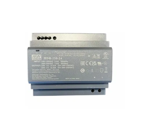 MeanWell HDR-150-24 Alimentatore Guida din 150W 24V 6,25A Input 220V e 110V