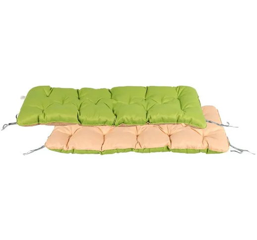 Mare weh cuscino per panchina da ca cuscino panca, Verde/Beige, 150 x 50 x 10 cm - Meerweh