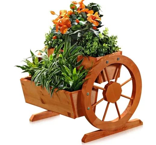 Melko - 2x vaso di fiori + ruote e 2 fioriere balcone Piantagione balcone Piantatoio giard...