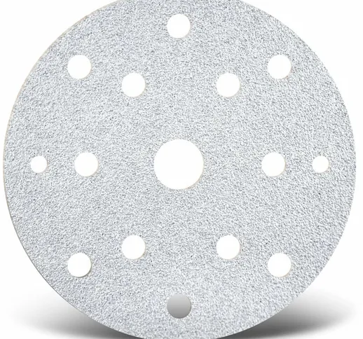 White Dischi abrasivi velcrati, 150 mm, 15 fori, p. Levigatrici rotorbitali (50 Pz.) G150...