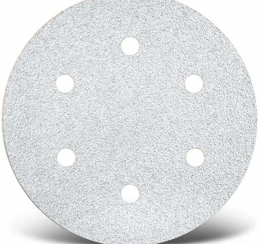 White Dischi abrasivi velcrati, 150 mm, 6 fori, p. Levigatrici rotorbitali (50 Pz.) G320 -...