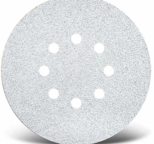  White Dischi abrasivi velcrati, 150 mm, 8 fori, p. Levigatrici rotorbitali (50 Pz.) G60