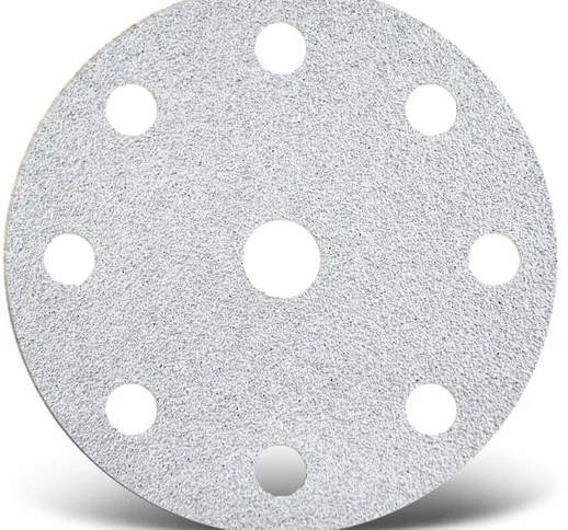 White Dischi abrasivi velcrati, 150 mm, 9 fori, p. Levigatrici rotorbitali (50 Pz.) G180 -...