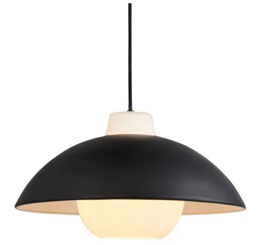Merano - Lampada da soffitto a sospensione in vetro nero opaco e bianco opaco