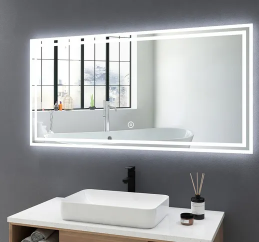Specchi illuminazione per bagno con Interruttore tattile 120x60 cm Specchio da Parete, Luc...