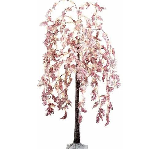 Figura luminosa di Albero con Chioma folta, led a luce rosa da 180 cm in acrilico