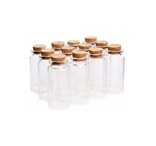 Mini bottiglie di vetro da 18 pezzi da 10 ml, vasetti per campioni con tappi, barattoli pe...