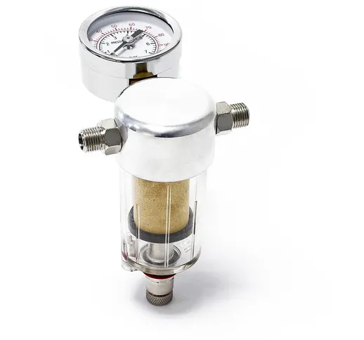 Mini-filtro dell'aria per compressore per aerografi Separatore dell'acqua Manometro 9,51mm