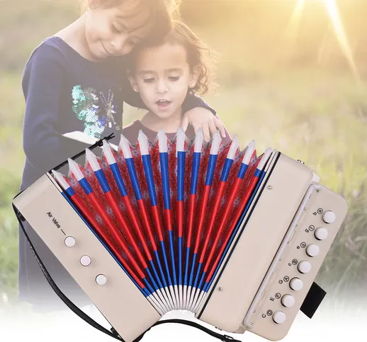 Mini giocattolo a fisarmonica per bambini a 10 pulsanti supporta accordi di basso 14 note...