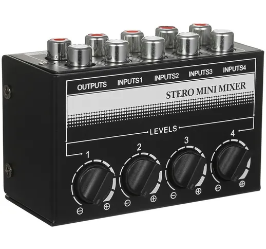 Mini Mixer passivo stereo a 4 canali RCA Mixer audio portatile 1 in 4 Out Distributore ste...