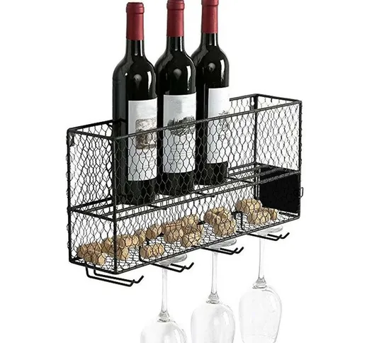 Mini wine bar da appendere in metallo traforato