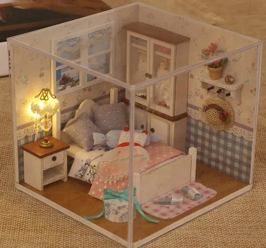 Miniatura Super Mini Size Casa delle bambole Kit di costruzione di modelli Mobili in legno...