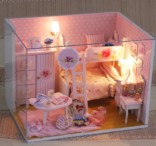 Miniatura Super Mini Size Casa delle bambole Kit di costruzione di modelli Mobili in legno...