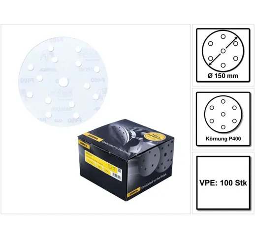 Mirka Abrasifs - Mirka BASECUT Disco abrasivo Grip 150 mm P400 / 15 fori - 100 pz. ( 22611...