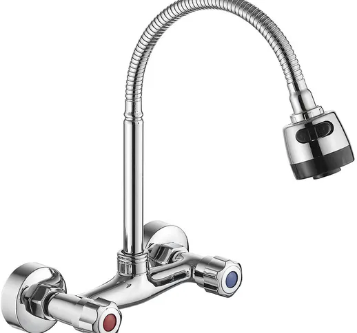 Miscelatore Cucina Girevole a 360°con Doppio Comando Rubinetto Acqua Fredda e Calda ?Rubin...