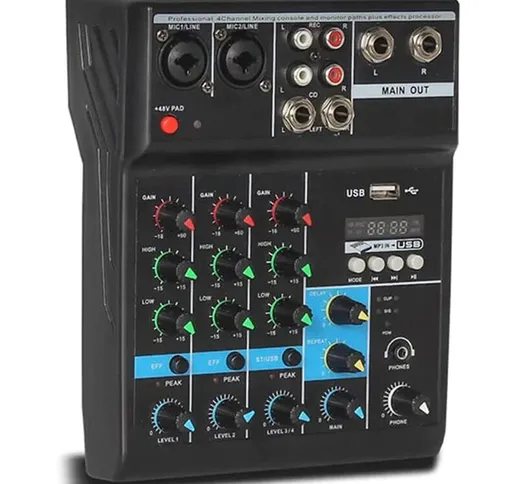 B&s - Mixer controller audio USB consolle professionale 4 canali usb karaoke dj SJ-04
