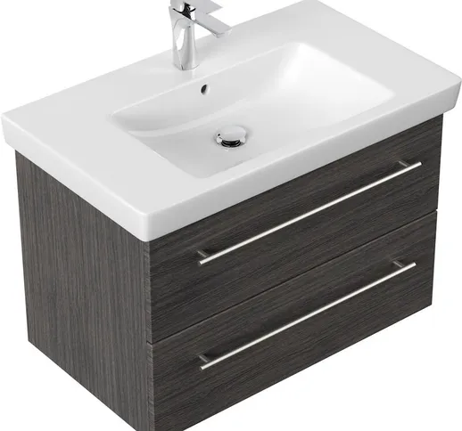  - Mobile bagno con lavabo Villeroy & Boch Subway 2.0 80cm antracite venato