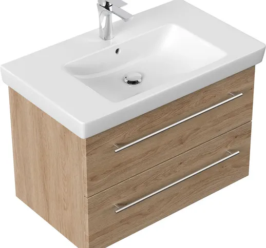 Mobile bagno con lavabo Villeroy & Boch Subway 2.0 80cm rovere chiaro