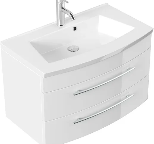 Mobile bagno curvo Bella 80cm bianco lucido